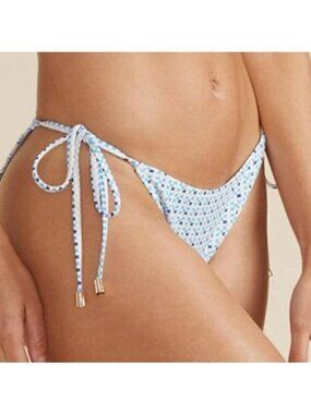 Minkpink Zephyr Blue Multi Side Tie String Bikini Bottoms Size Medium NWT
